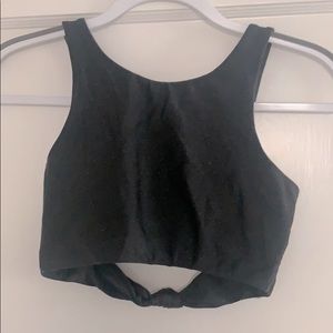 Black sparkle BEACH RIOT backless sports bra